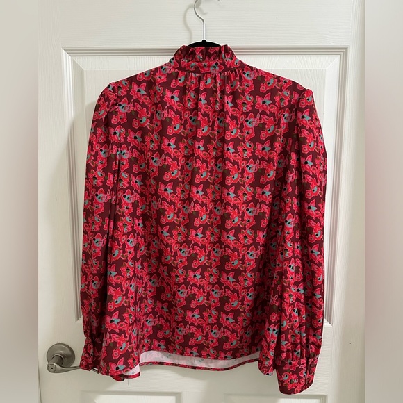 CROSBY by Mollie Burch Red Floral Blouse - Picture 7 of 8